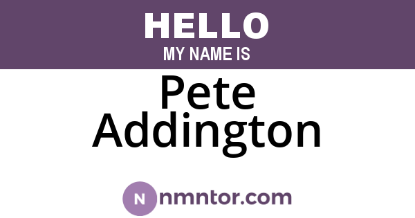 Pete Addington