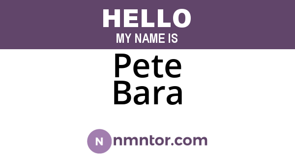 Pete Bara