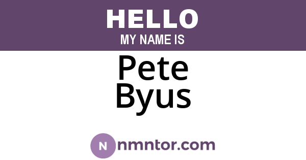 Pete Byus