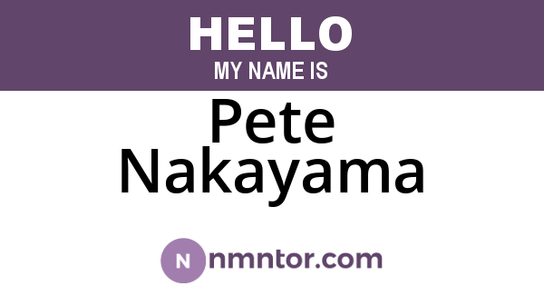 Pete Nakayama