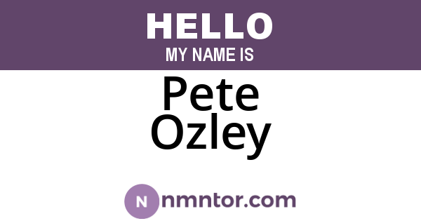 Pete Ozley