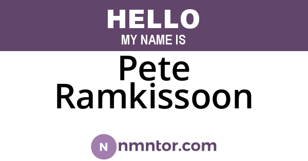 Pete Ramkissoon