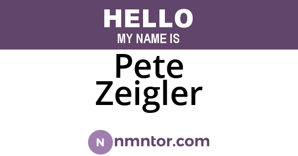 Pete Zeigler
