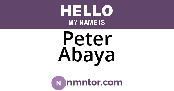 Peter Abaya