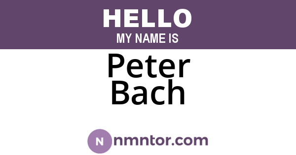 Peter Bach