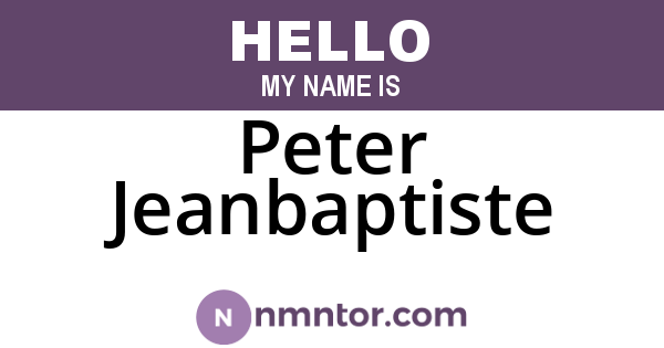 Peter Jeanbaptiste
