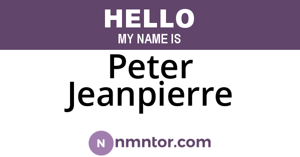 Peter Jeanpierre