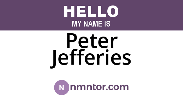Peter Jefferies