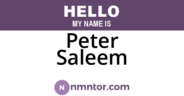 Peter Saleem