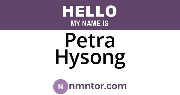 Petra Hysong
