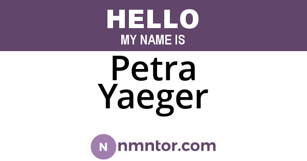 Petra Yaeger