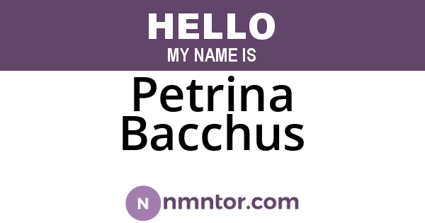 Petrina Bacchus