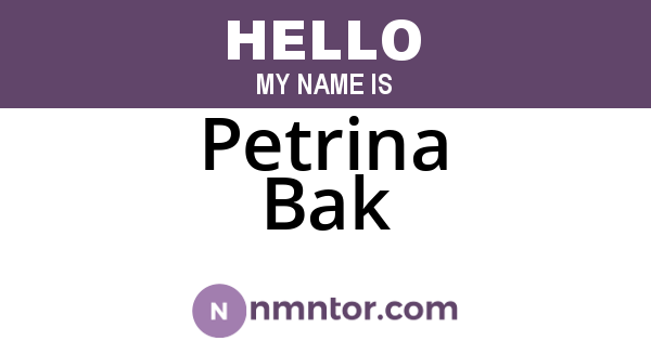 Petrina Bak