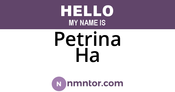 Petrina Ha