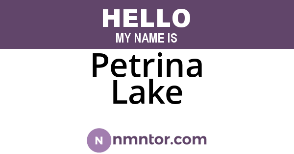 Petrina Lake