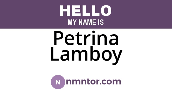 Petrina Lamboy