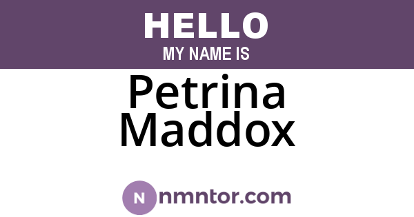 Petrina Maddox
