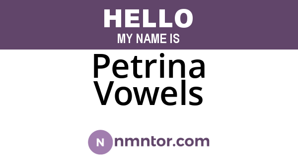 Petrina Vowels