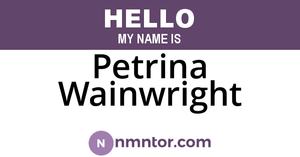 Petrina Wainwright