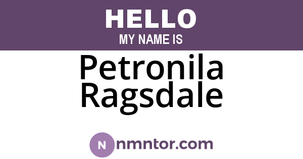 Petronila Ragsdale
