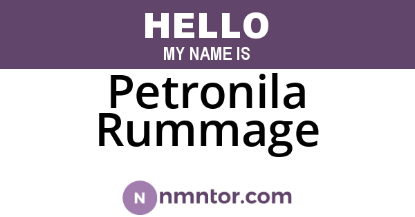 Petronila Rummage