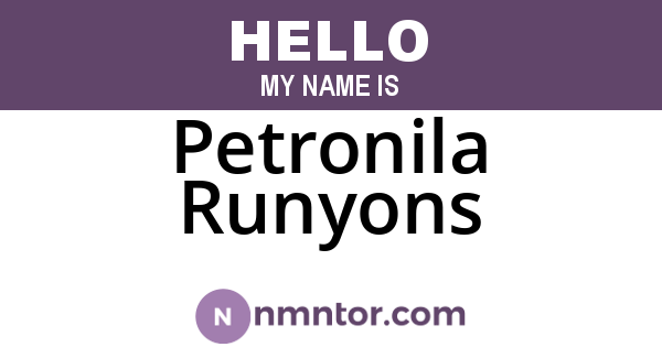 Petronila Runyons