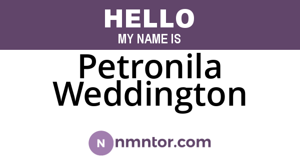 Petronila Weddington
