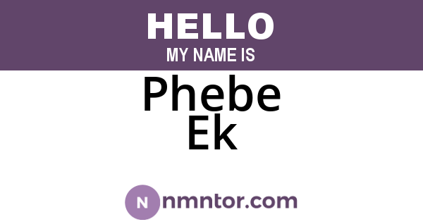 Phebe Ek