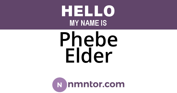 Phebe Elder
