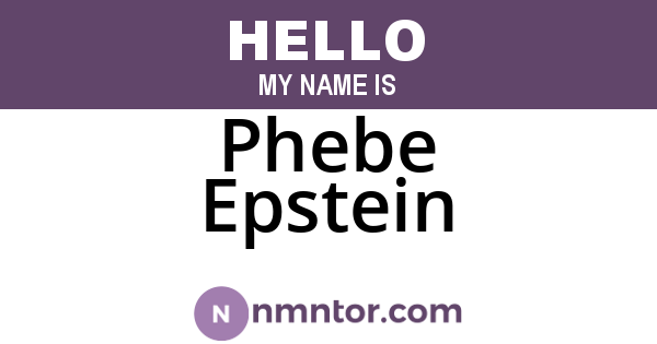 Phebe Epstein