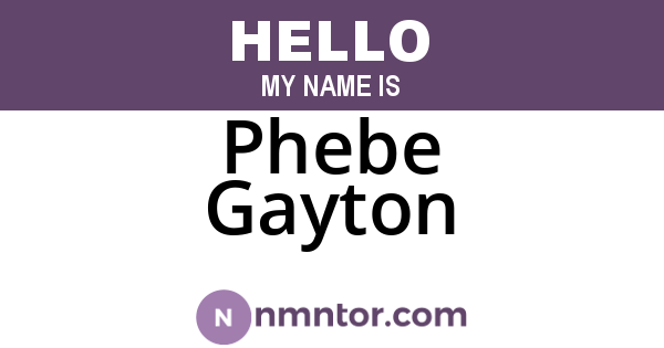 Phebe Gayton