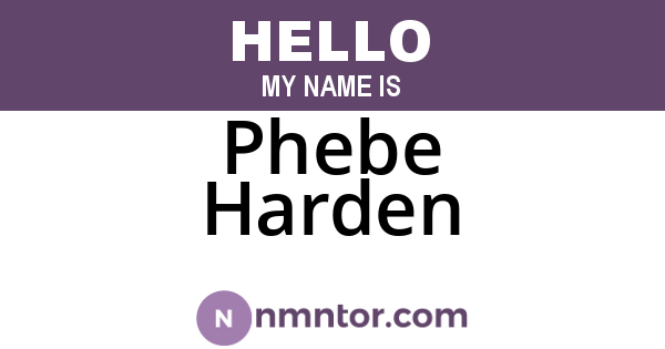 Phebe Harden
