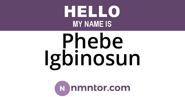 Phebe Igbinosun