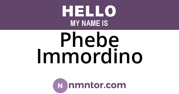 Phebe Immordino