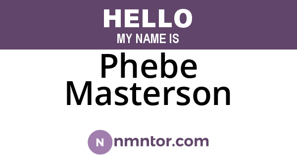 Phebe Masterson