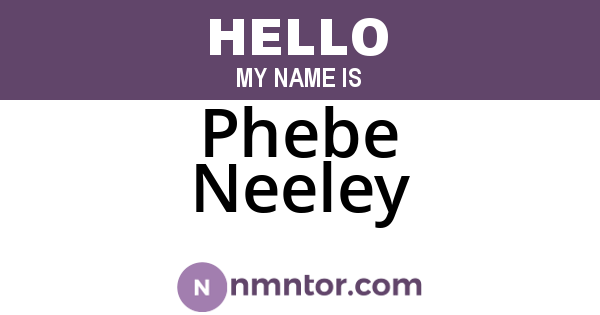 Phebe Neeley