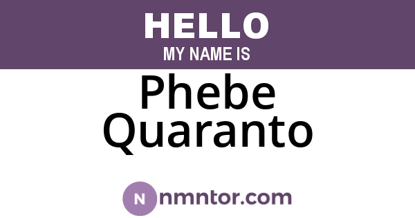 Phebe Quaranto