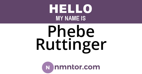 Phebe Ruttinger