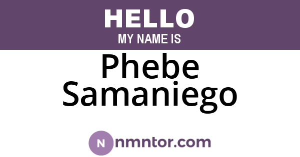 Phebe Samaniego