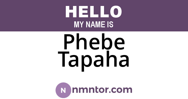Phebe Tapaha