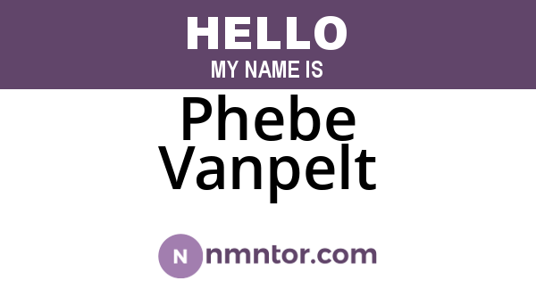 Phebe Vanpelt