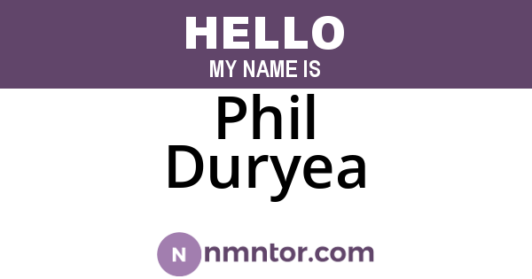 Phil Duryea