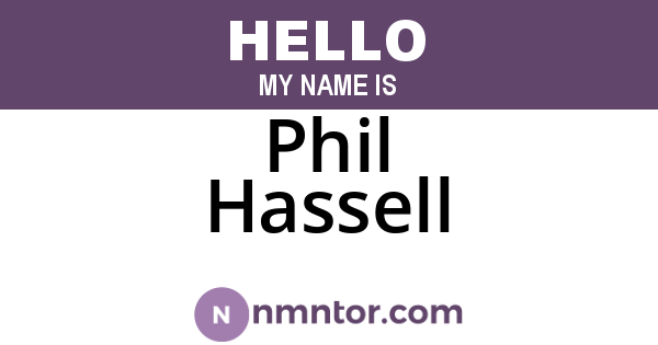 Phil Hassell