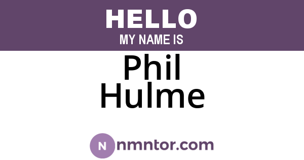 Phil Hulme