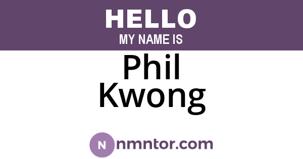 Phil Kwong