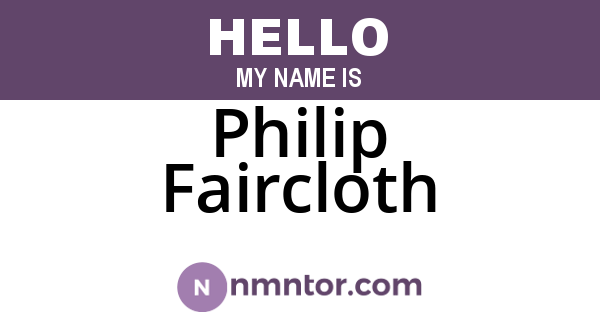 Philip Faircloth
