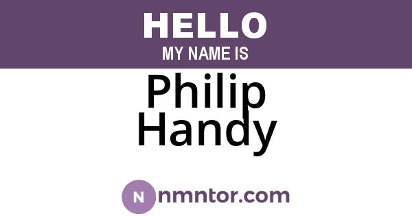 Philip Handy