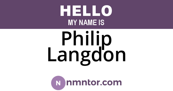 Philip Langdon