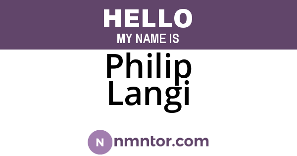 Philip Langi