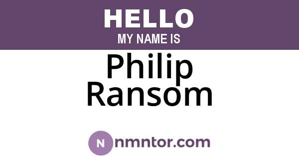 Philip Ransom